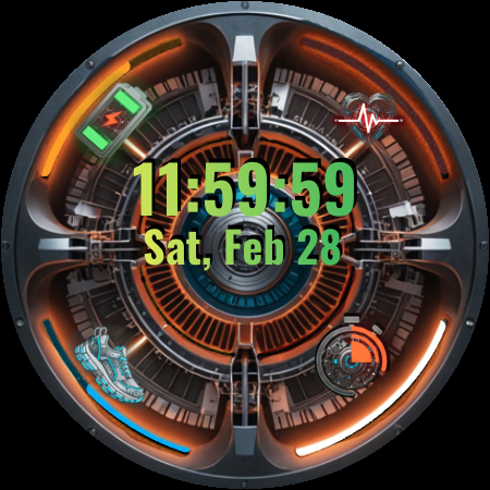 A095 Power Machine Watch Face preview on Wear OS
